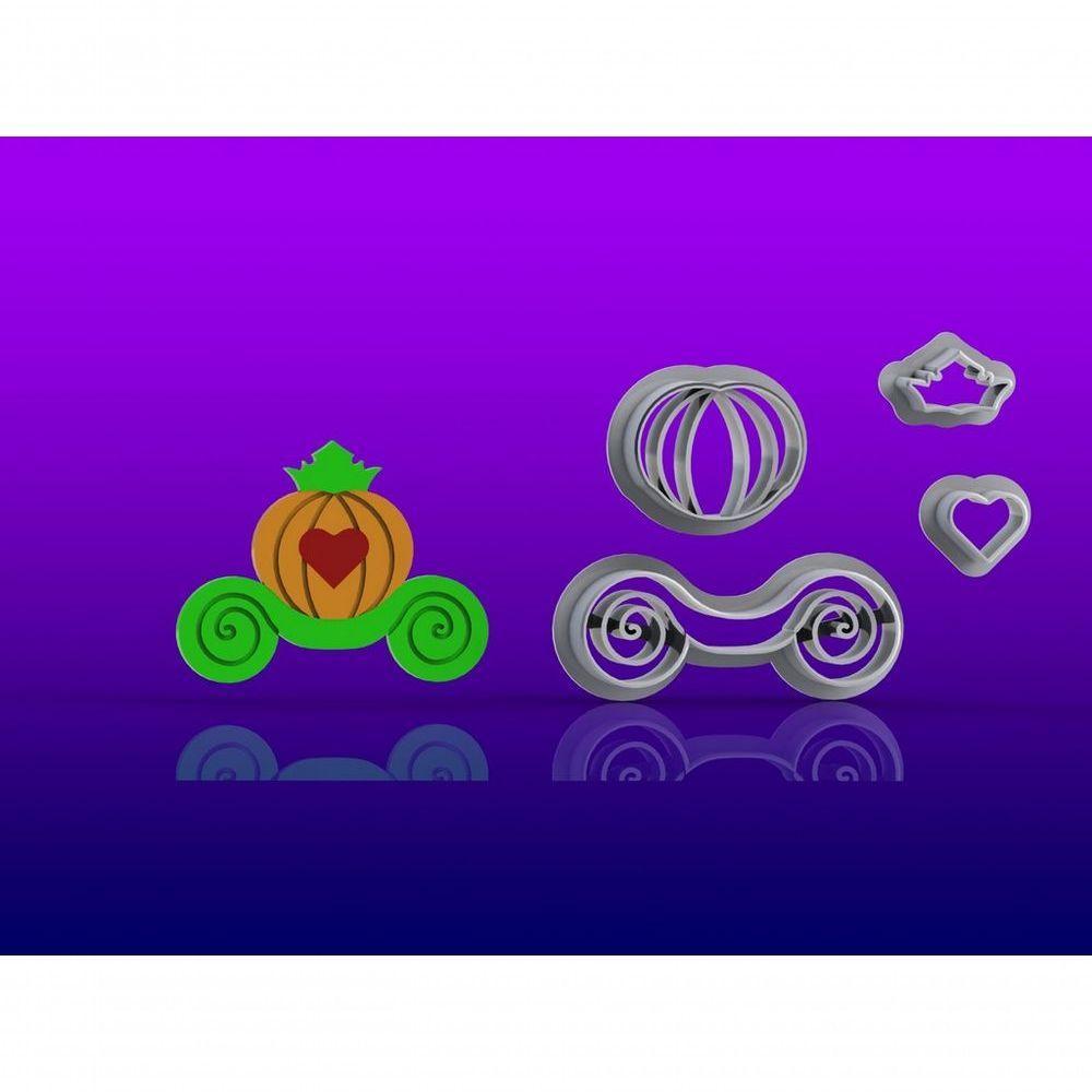 Cortador Carruagem Princesa Cinderela Modular Tamanho 6 Cm - 1