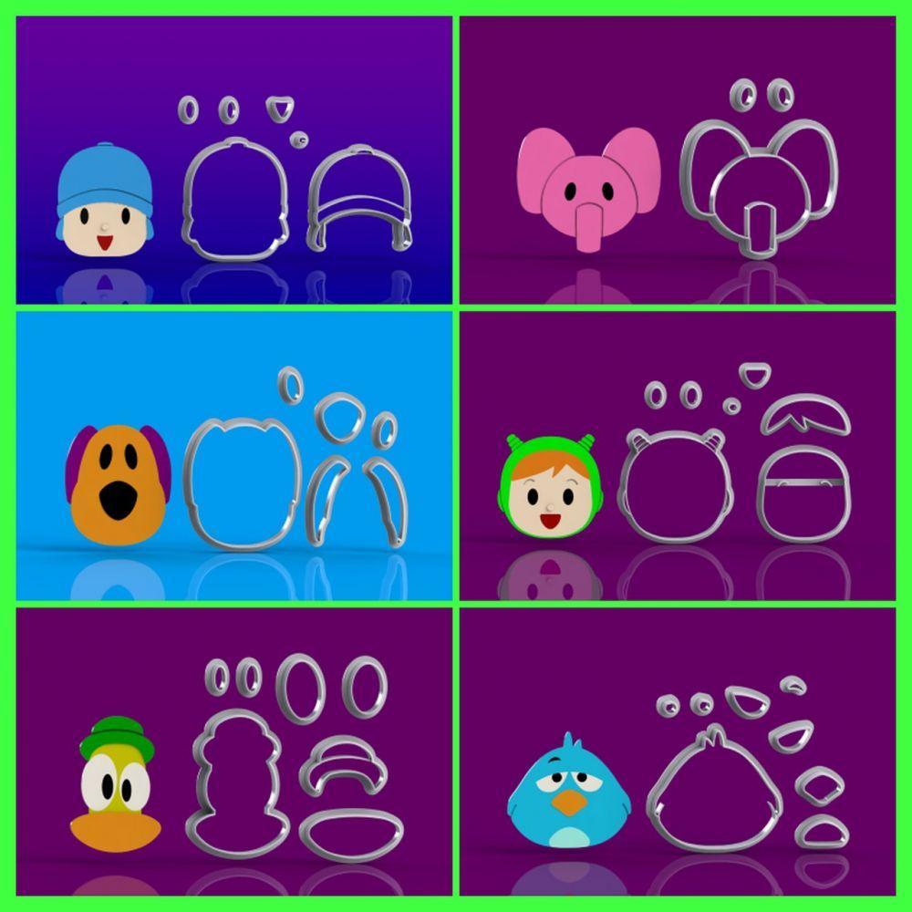 Cortador Kit Pocoyo 6 Modelos Modulares Tamanho 5Cm - 1