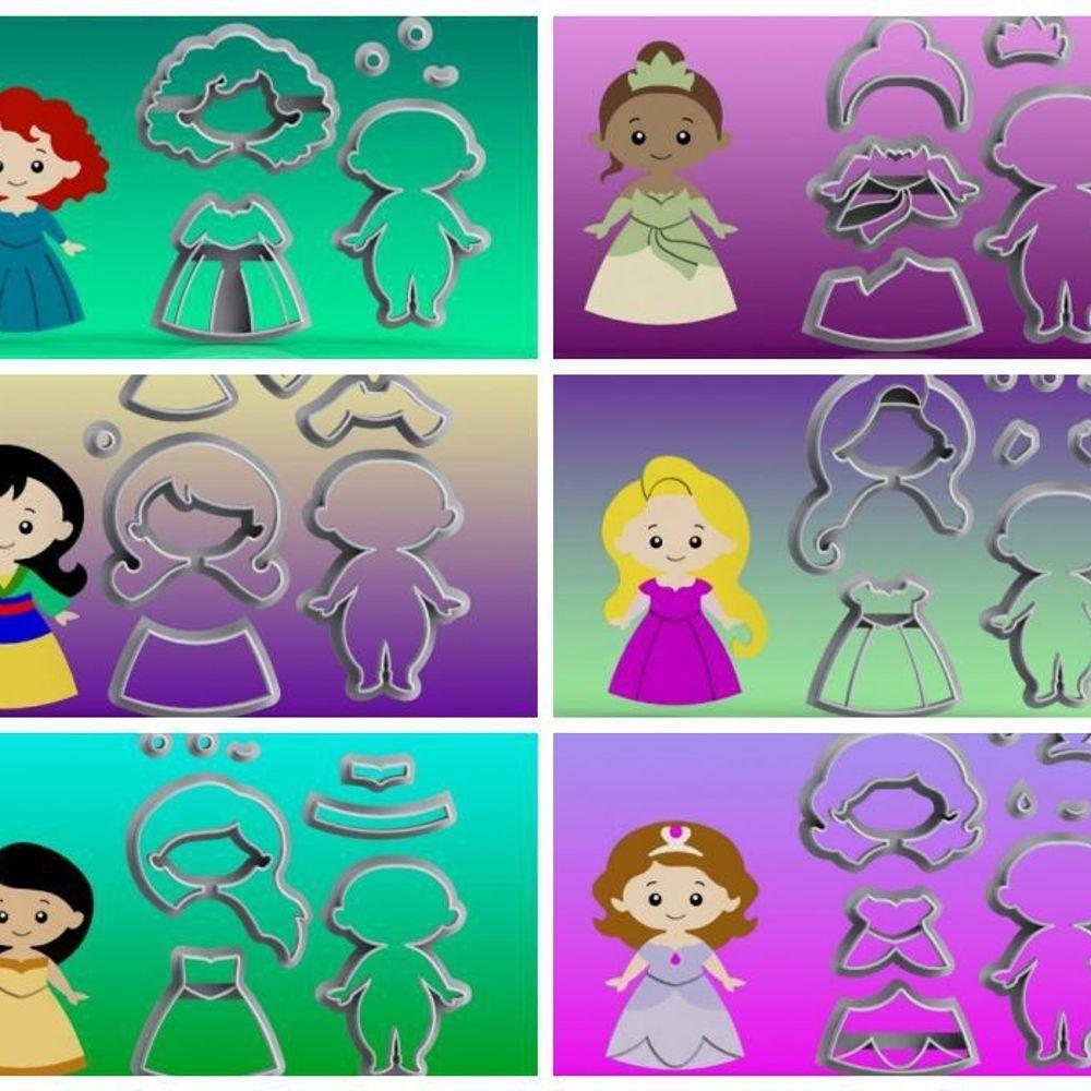 Cortador Kit Princesas 12 Modelos Modulares Tamanho 10Cm - 2