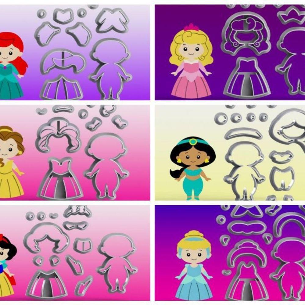 Cortador Kit Princesas 12 Modelos Modulares Tamanho 10Cm - 3