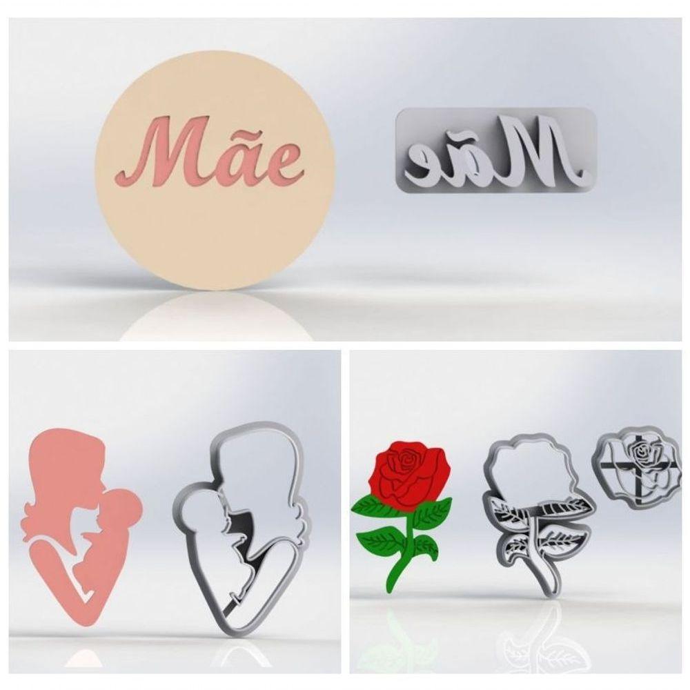 Cortador Kit Mãe 3 Modelos Tamanho 6Cm - 1