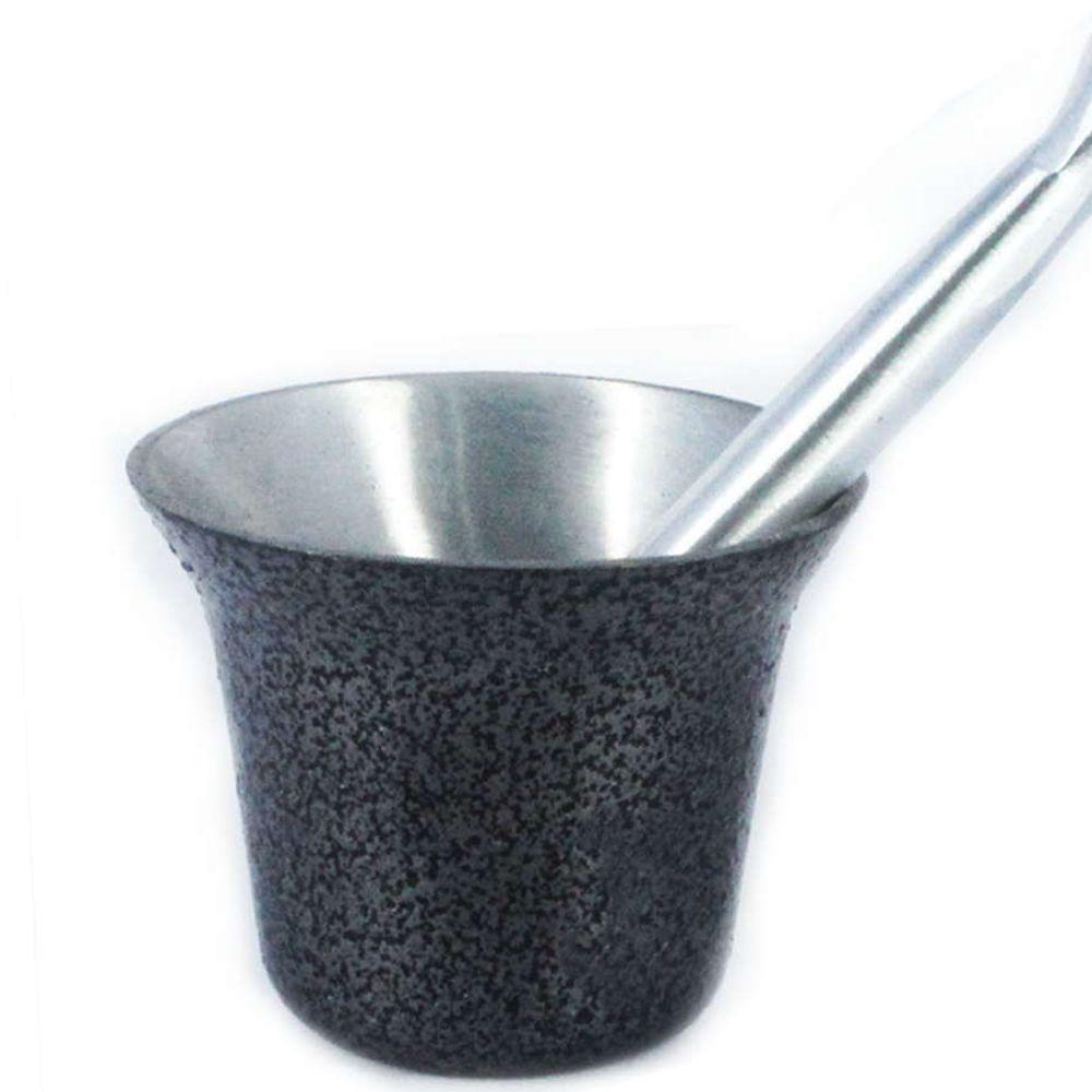 Almofariz Alumínio Polido Craqueado Socador de Alho Grande - 1