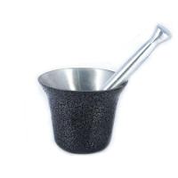 Almofariz Alumínio Polido Craqueado Socador de Alho Grande - 2