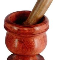 Pilão de Pau Madeira Modelo Grande 10x7 Cm Marrom