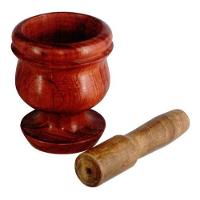 Pilão de Pau Madeira Modelo Grande 10x7 Cm Marrom - 7