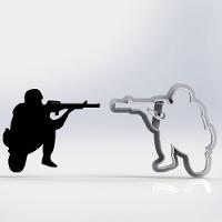 Cortador Free Fire Soldado Mod 1 Tamanho 6cm - 1