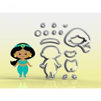 Cortador Princesa Jasmine Modular Tamanho 10 Cm - 1