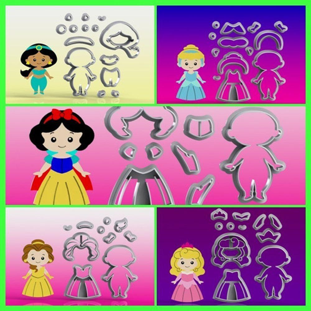 Cortador Kit Princesas 5 Modelos 6cm - 1