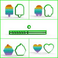 Cortador Kit Pop It 4 Modelos Picole Cup Cakes - 1