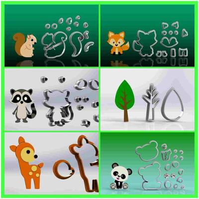 Cortador Kit Animais Bosque Encantado 6 Modelos Tamanho 5 Cm