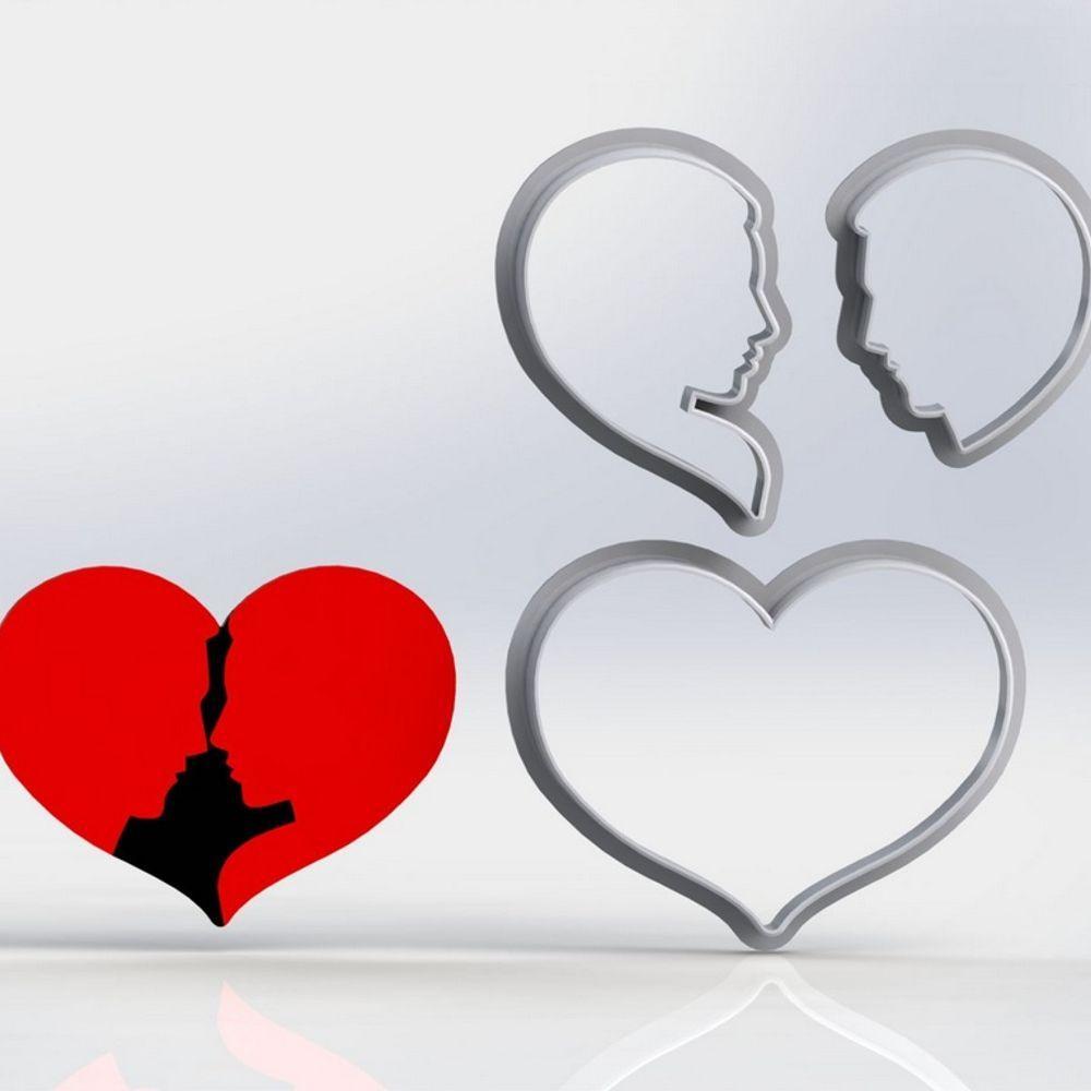 Cortador Dia Dos Namorados Coração Namorador Tamanho 7Cm - 1