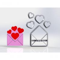 Cortador Dia Dos Namorados Carta Coração Tamanho 5Cm - 1