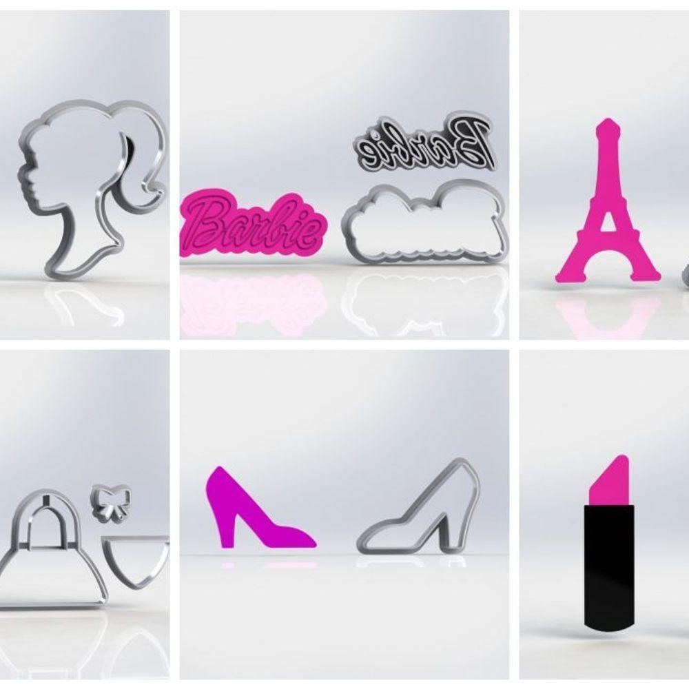 Cortador Kit Barbie Mod 2 Com 6 Modelos Tamanho 5Cm - 1