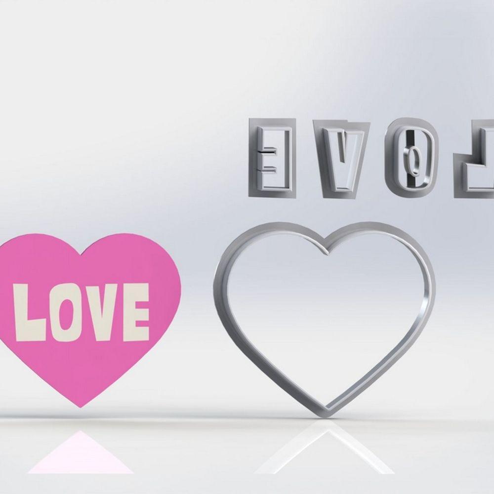Cortador Dia Dos Namorados Coração Love Tamanho 5Cm - 1