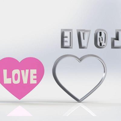 Cortador Dia Dos Namorados Coração Love Tamanho 5Cm