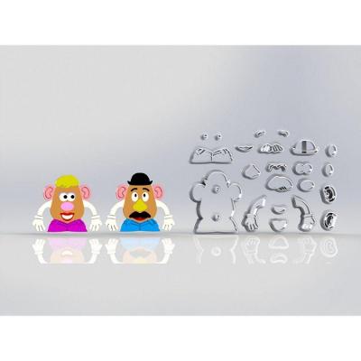 Cortador Toy Story Sr Batata E Sra Batata Tamanho 5,5Cm