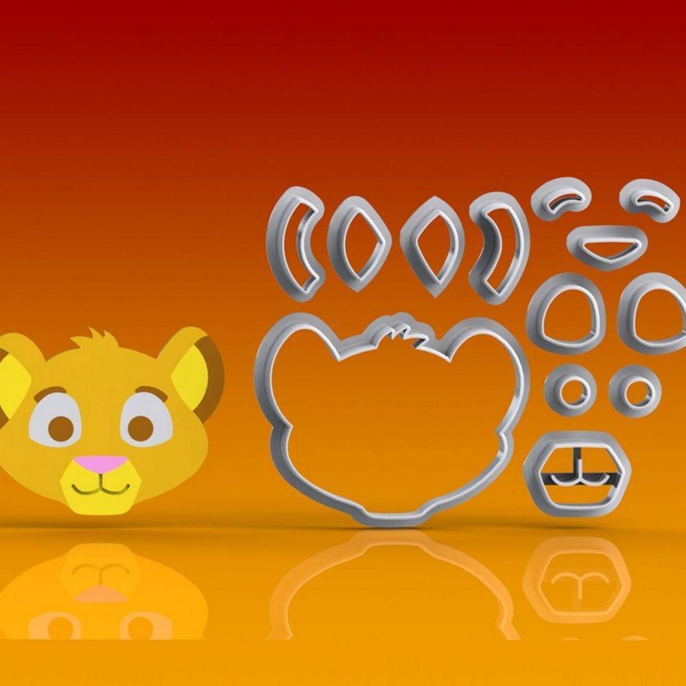 Cortador Kit Rei Leão 4 Modelos Modulares Tamanho 5Cm - 1