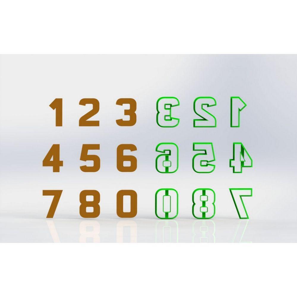 Cortador Números Para Donuts - Slim Fit Tamanho 14 Cm - 1