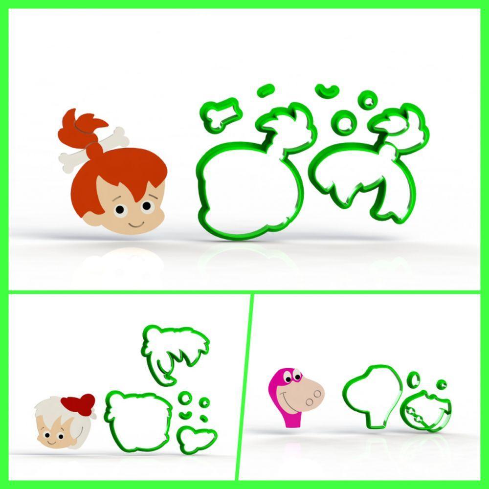 Cortador Kit Flintstones - 3 Modelos Modulares Tamanho 6 Cm - 1