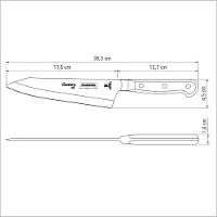 Faca Para Fatiar E Picar Century Com Lâmina Em Aço Inox E Cabo De Policarbonato Com Fibra - 7