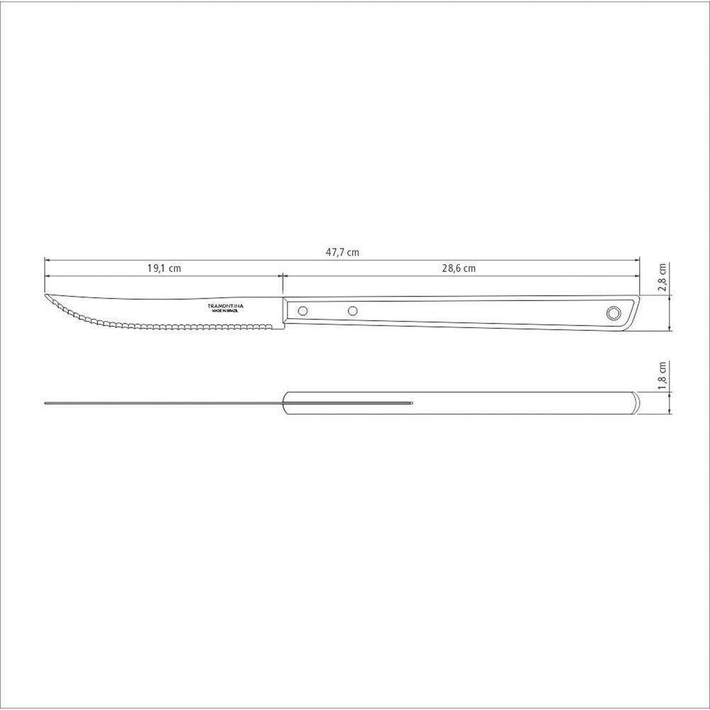 Faca Trinchante Tramontina Com Lâmina Em Aço Inox E Cabo De Madeira 8 " Tramontina - 6