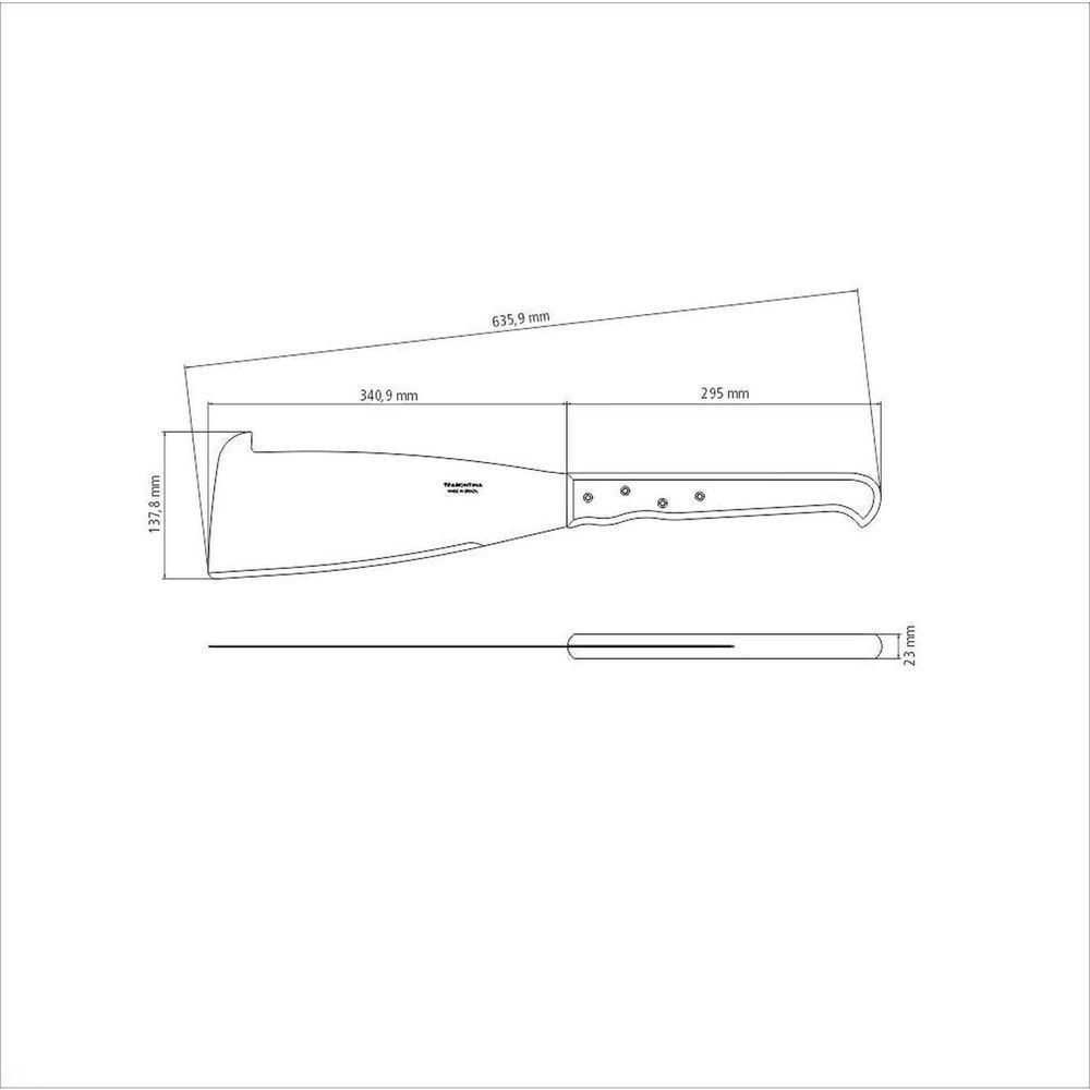 Facão Tramontina Para Cana Com Lâmina Em Aço Carbono E Cabo Em Madeira 13" Tramontina - 3