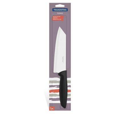 Faca Para Fatiar E Picar Plenus Com Lâmina Em Aço Inox E Cabo De Polipropileno Preto 6"