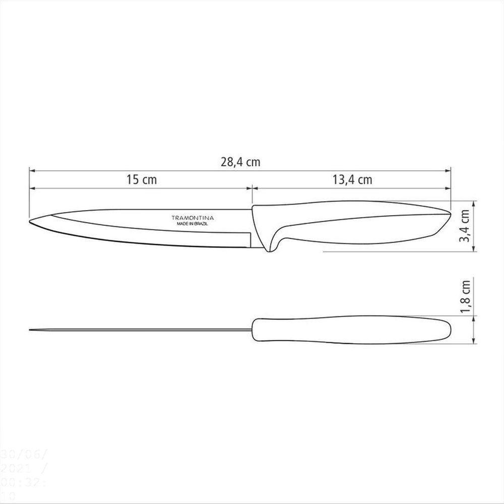 Faca Utility Tramontina Plenus Com Lâmina Em Aço Inox E Cabo De Polipropileno Preto 6" Tramontina - 3