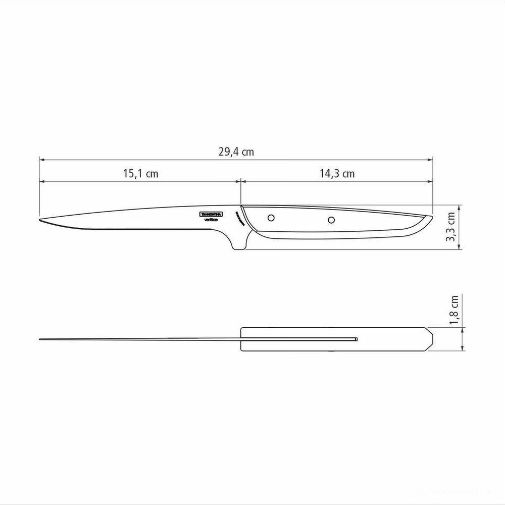 Faca Para Desossar Verttice Com Lâmina Em Aço Inox E Cabo De Madeira Natural 6" - 2