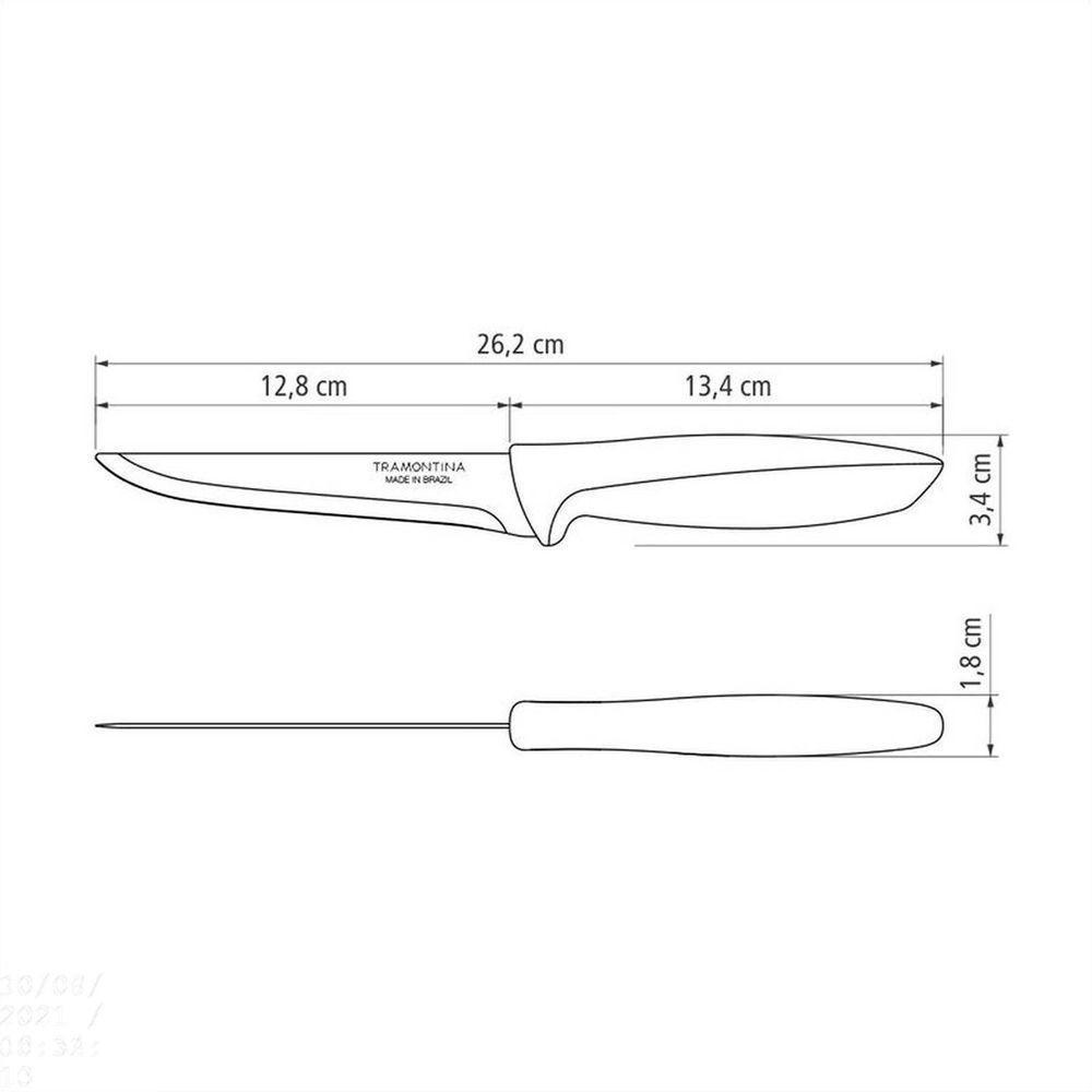 Faca Para Desossar Plenus Com Lâmina Em Aço Inox E Cabo De Polipropileno Cinza 5" - 4