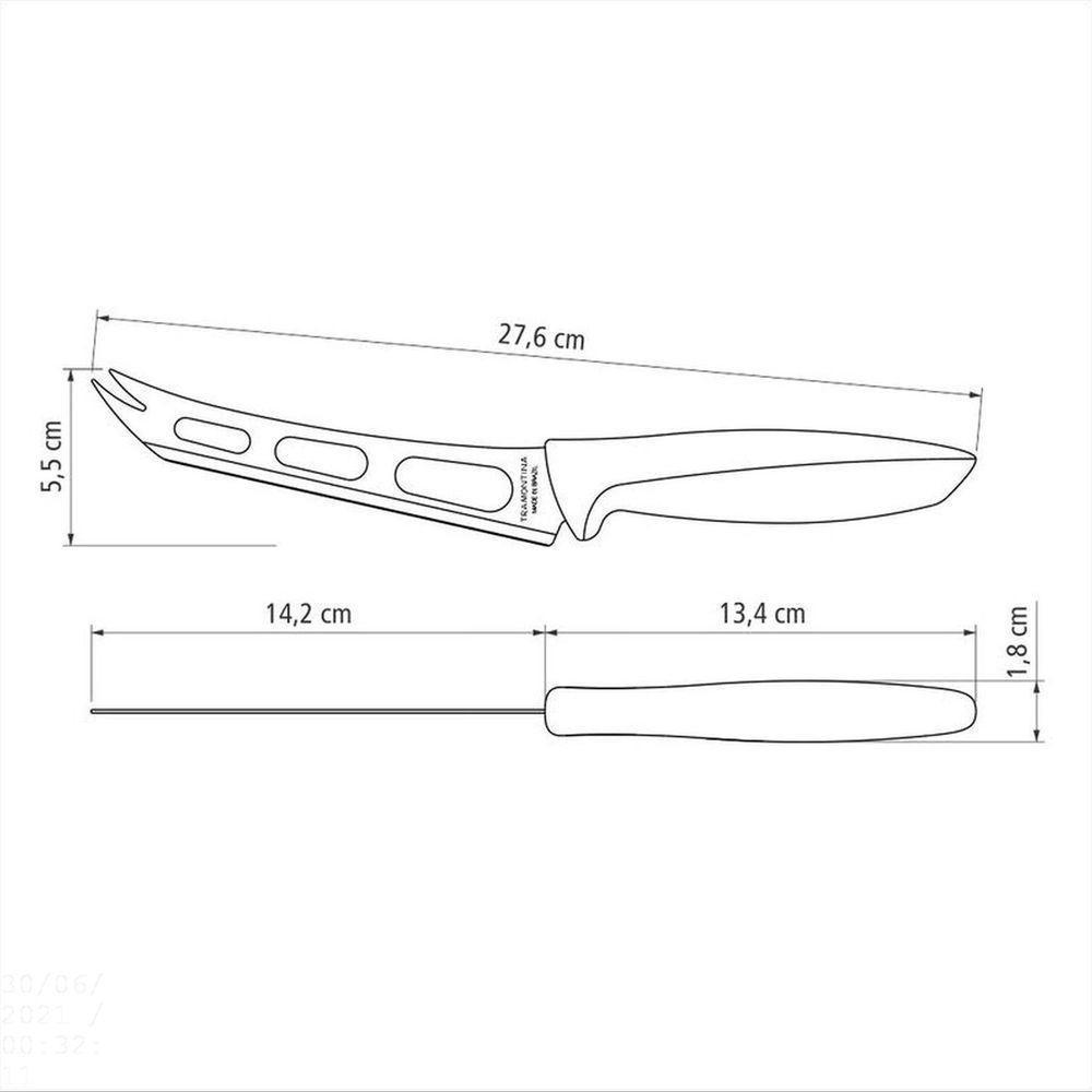 Faca Para Queijo Plenus Com Lâmina Em Aço Inox E Cabo De Polipropileno Preto 6" - 2