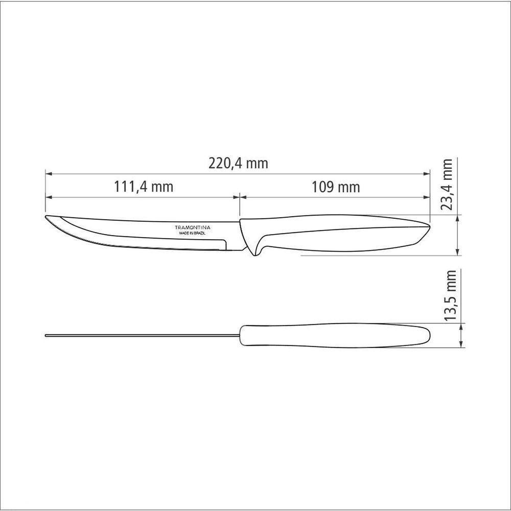 Faca Para Frutas Plenus Com Lâmina Em Aço Inox Com Fio Liso E Cabo De Polipropileno Preto - 4
