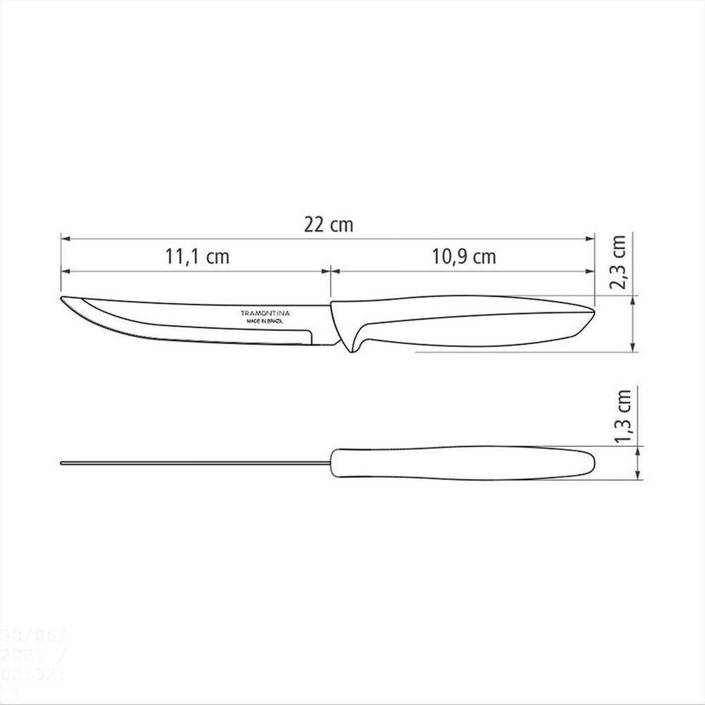 Faca Para Frutas Plenus Com Lâmina Em Aço Inox Com Fio Liso E Cabo De Polipropileno Preto - 6