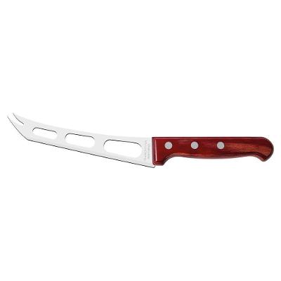 Faca Para Queijo Harmoniza Com Lâmina Em Aço Inox E Cabo De Madeira Polywood Vermelho 6"