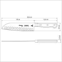 Faca Santoku Century Com Lâmina Em Aço Inox E Cabo Policarbonato Com Fibra De Vidro 7" - 3