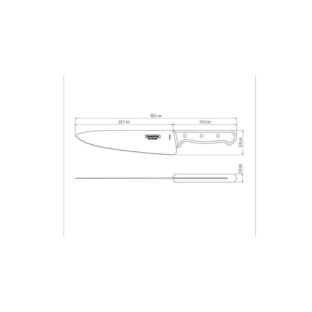 Faca Tramontina Para Carne 10" Lâmina Em Aço Inox E Cabo Castanho Polywood Tramontina - 7