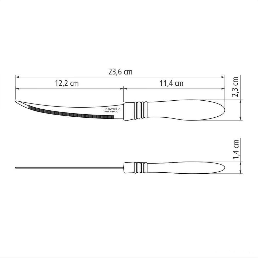 Faca Para Tomate Tramontina Cor & Cor Em Aço Inox E Cabo Preto 5" Tramontina - 2