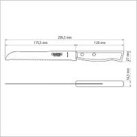 Faca Para Pão Tramontina Tradicional Com Lâmina Em Aço Inox E Cabo Em Madeira Natural 7" Tramontina - 2