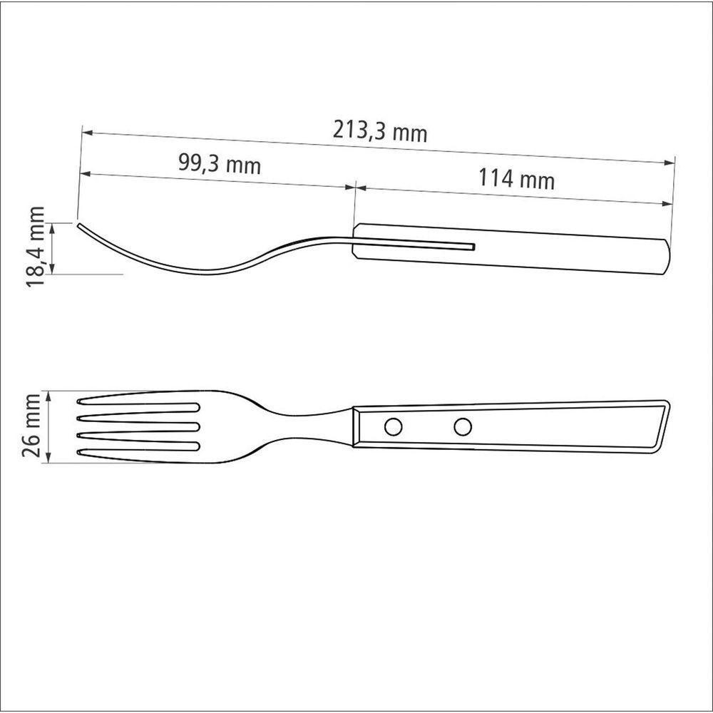 Garfo Jumbo Lâmina Aço Inox Tramontina Cabo Madeira Natural Tramontina - 3