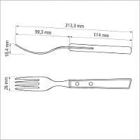 Garfo Jumbo Lâmina Aço Inox Tramontina Cabo Madeira Natural Tramontina - 3