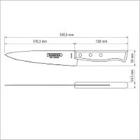 Faca Peixeira E Cozinha Tradicional Com Lâmina Em Aço Inox E Cabo Em Madeira Natural 7" - 2