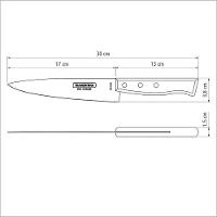 Faca Peixeira E Cozinha Tradicional Com Lâmina Em Aço Inox E Cabo Em Madeira Natural 7" - 3