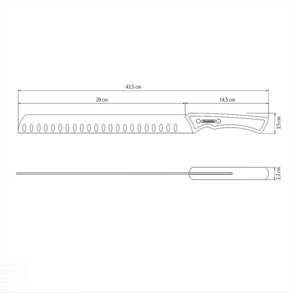 Faca Para Fatiar Churrasco Black Com Lâmina Em Aço Inox Escurecido E Cabo De Madeira 12" - 5