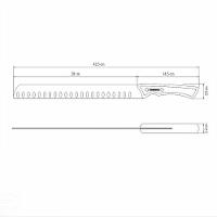 Faca Para Fatiar Churrasco Black Com Lâmina Em Aço Inox Escurecido E Cabo De Madeira 12" - 5