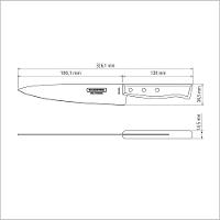 Faca Peixeira E Cozinha Tradicional Com Lâmina Em Aço Inox E Cabo Em Madeira Natural 8"