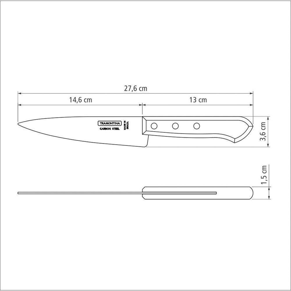 Faca Peixeira Tramontina Com Lâmina Em Aço Carbono Com Cabo De Madeira 6" Tramontina - 2