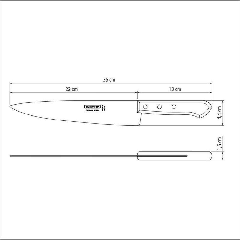 Faca Peixeira Tramontina Com Lâmina Em Aço Carbono Com Cabo De Madeira 9" Tramontina - 2