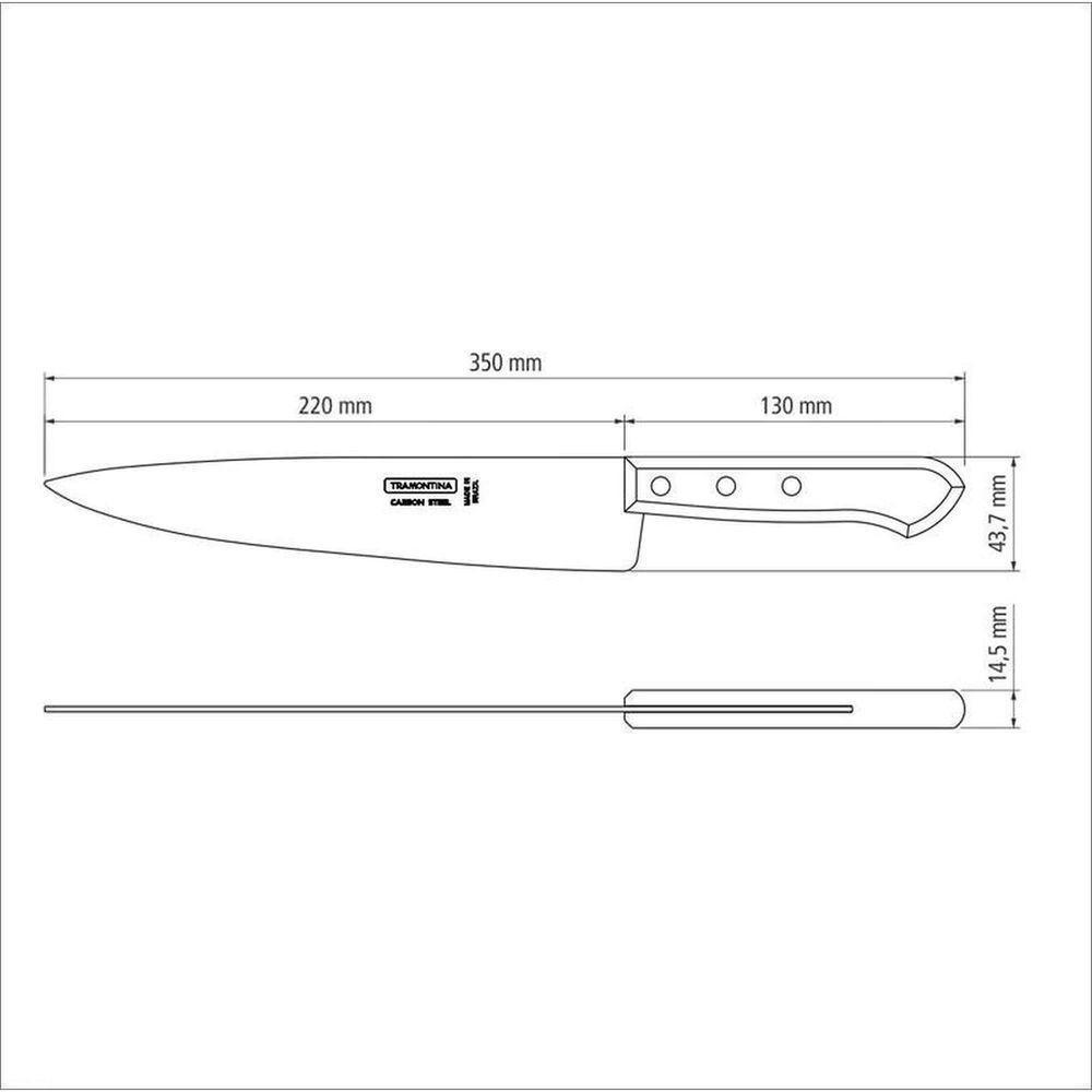 Faca Peixeira Tramontina Com Lâmina Em Aço Carbono Com Cabo De Madeira 9" Tramontina - 3