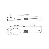 Colher Para Sobremesa Ipanema Com Lâmina Em Aço Inox E Cabo De Polipropileno Preto - 3