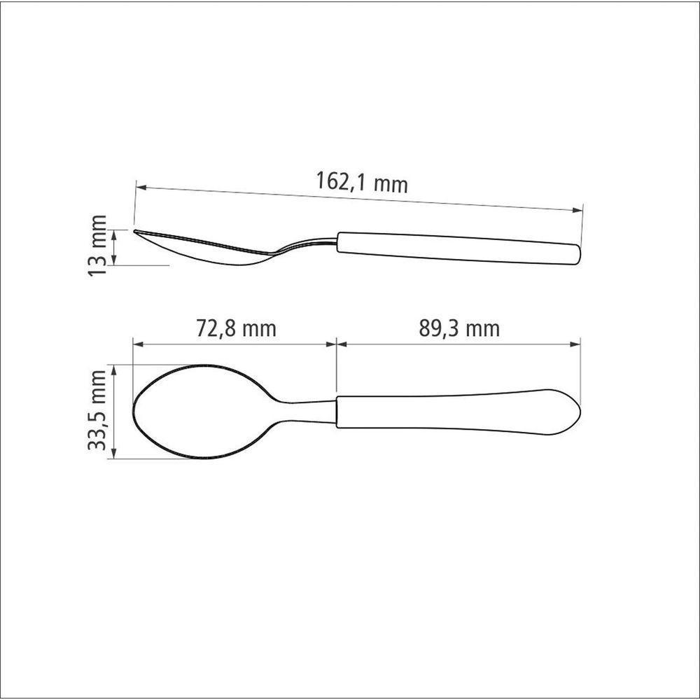 Colher Para Sobremesa Leme Com Lâmina Em Aço Inox E Cabo De Polipropileno Preto - 2